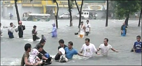 فلپائن:شدید بارشوں کے باعث مختلف حادثات میں 10افراد ہلاک