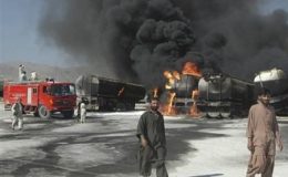 افغانستان : نیٹو کے پندرہ ٹینکرز کو آگ لگا دی گئی