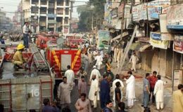 لاہور: الیکٹرونک مارکیٹ میں لگی آگ پر قابو پا لیا گیا