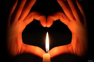 love heart with candle