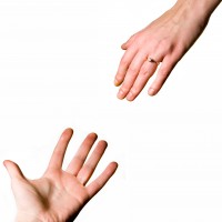 couples hands separating