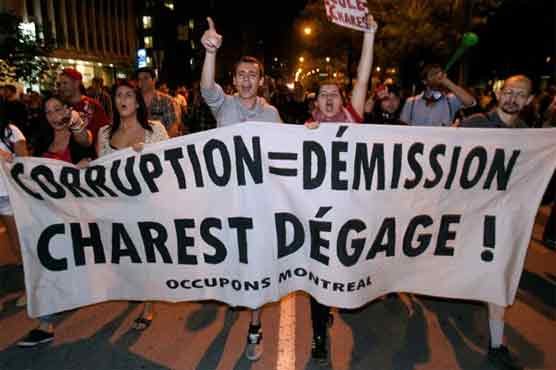مونٹریال: احتجاج کے دوران سنگ باری کا الزام, 400 افراد گرفتار