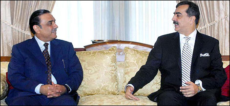 صدر آصف زرداری سے وزیراعظم گیلانی کی ملاقات