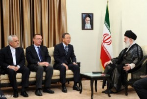 Ban Ki Moon and Ayatollah Ali Khamenei