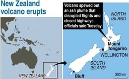 نیوزی لینڈ : آتش فشاں 115 سال بعد راکھ اگلنے لگا