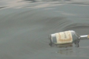 bottle in river