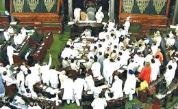 بھارتی پارلیمنٹ میں کوٹہ بل پیش کرنے پر ارکان آپس میں گتھم گتھا