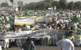 کراچی میں اہلسنت جماعتوں کی تحفظ ناموس مصطفیٰ ریلی