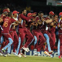 The celebrations begin for the West Indies team, Sri Lanka v West Indies, final, World Twenty20, Colombo