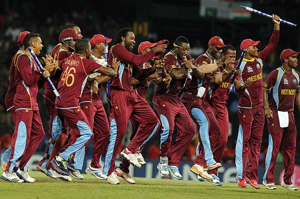 The celebrations begin for the West Indies team, Sri Lanka v West Indies, final, World Twenty20, Colombo