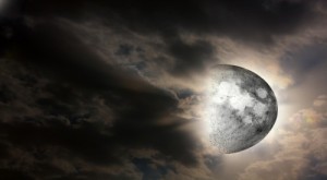 dark clouds moon
