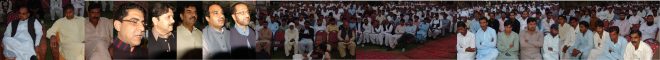 چودھری شفاعت حسین ، چودھری رحمان نصیر ، دیگر اور دوسرے مقررین بھدر میں کارنر میٹنگ سے خطاب کرتے ہوئے