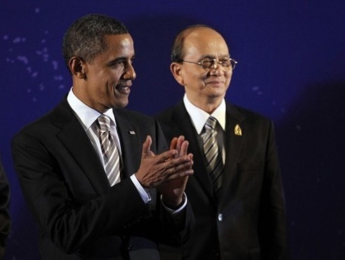 اوباما کی میانمار میں اپنے ہم منصب تھین سین سے ملاقات