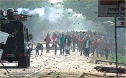 ڈھاکا : اپوزیشن کے پرتشدد مظاہرے ، ربر کی گولیوں سے کئی مظاہرین زخمی