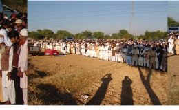 ملک محمد اشفاق کے کزن طارق محمود اعوان اٹلی کی نماز جنازہ ڈوگہ میں ادا کی جا رہی ہے