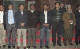 محمد اسلم کی جانب سے دیئے گئے استقبالیہ کے موقع پر سید آصف حسنین اور دیگر کا گروپ فوٹو
