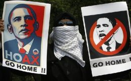 امریکی صدر اوباما کی اردن آمدکے خلاف سینکڑوں افراد کا مظاہرہ