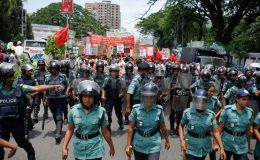 ڈھاکا : انٹرنیٹ پر گستاخانہ تحریر کیخلاف مظاہرہ