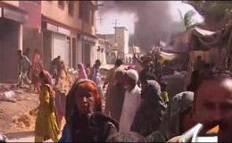 کراچی : پرانی سبزی منڈی، دو گر وپوں میں تصادم،6 دکانیں، گاڑی نظر آتش