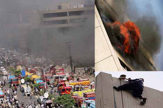 ایل ڈی اے پلازہ لاہور میں آتشزدگی، 3 افراد گر کر جاں بحق