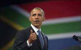 ساتھ افریقہ: بارک اوباما کی نیلسن منڈیلا کی فیملی سے ملاقات
