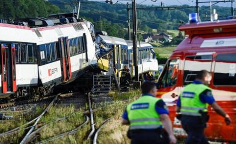 برن: دو ٹرینوں میں تصادم، 44 افراد زخمی ہو گئے