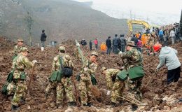 چین میں زمینی تودے گرنے سے 28 گھر دب گئے
