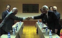 سرتاج عزیز کی بھارتی وزیر خارجہ سے ملاقات