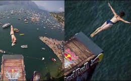 اٹلی میں چٹان سے سمندر میں چھلانگ لگانے کے مقابلے
