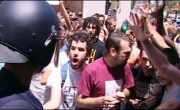 میڈرڈ: اسپین میں وزیراعظم کے کرپشن اسکینڈل کے خلاف مظاہرے