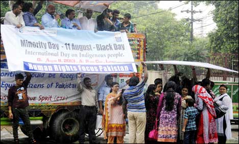 لاہور میں اقلیتی برادری کی ریلی، جان و مال کو تحفظ دینے کا مطالبہ