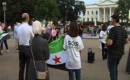 امریکا: شام میں کیمیائی ہتھیاروں کے استعمال کے خلاف احتجاج
