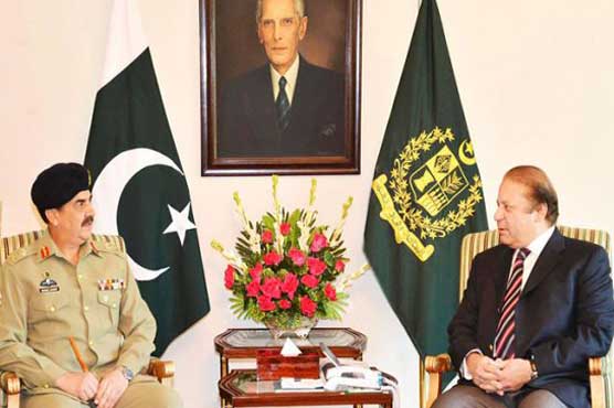 وزیراعظم سے آرمی چیف جنرل راحیل شریف کی ملاقات، ملکی صورتحال پر تبادلہ خیال
