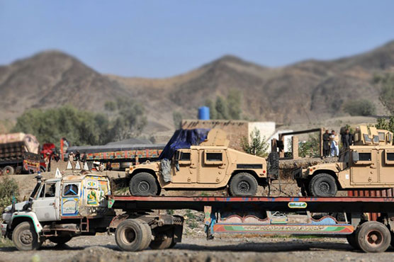افغانستان سے نیٹو افواج کے ساز و سامان کا انخلاء جاری