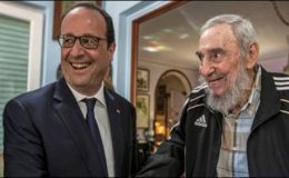فرانس کے صدر فرانسوا کی کیوبا کے صدر راول کاسترو سے ملاقات