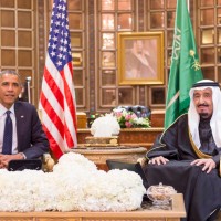 Obama and Salman Bin Abdul Aziz