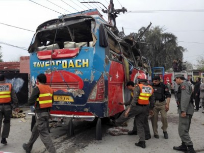 Bomb Blast in Peshawar Secretariat bus