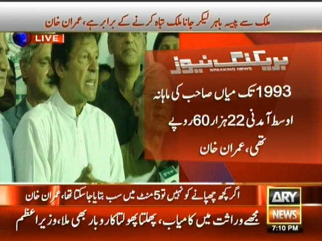 1993 تک میاں صاحب کی ماہانہ اوسط آمدنی 22 ہزار 60 روپے تھی، عمران خان