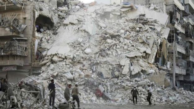 شام کے شہر حلب میں باغیوں کے خلاف فضائی کارروائی کا دوبارہ آغاز