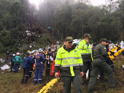 Brazilian Scccer Team's Plane Crashes