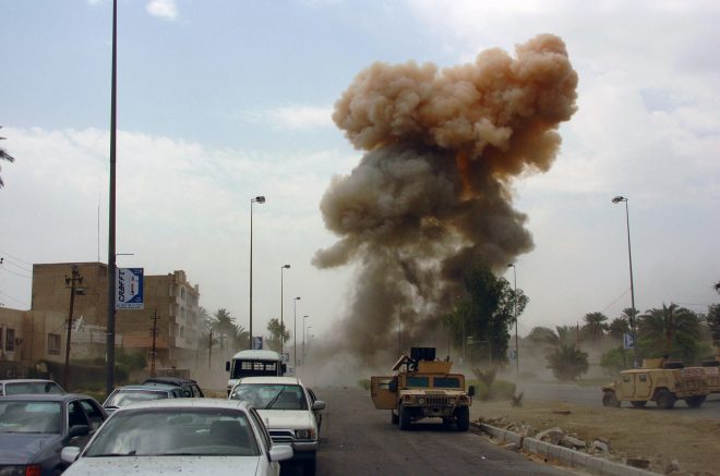 عراق : داعش کے زیر قبضہ شہر القائم میں فضائی حملہ، 52 شہری ہلاک