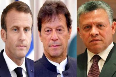 Macron - Imran Khan - King Abdullah