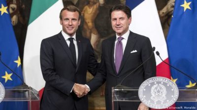 Giuseppe Conte and Emmanuel Macron