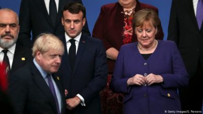 Boris Johnson, Angela Merkel & Emmanuel Macron