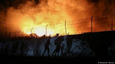 Greek Refugees - Camp Fire