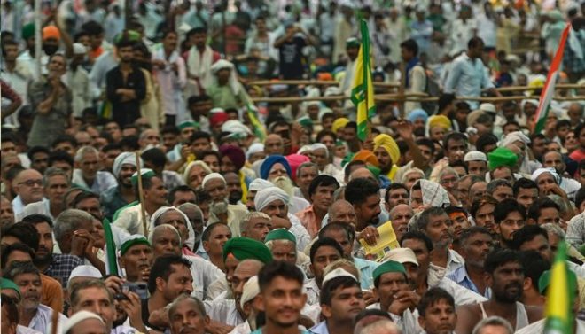 متنازع زرعی قوانین کیخلاف بھارت میں لاکھوں کسانوں کی احتجاجی ریلی