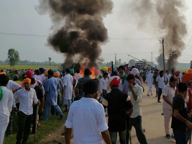 بھارتی وزیر کے بیٹے نے احتجاج کرنے والے کسانوں پر گاڑی چڑھا دی 8 افراد ہلاک