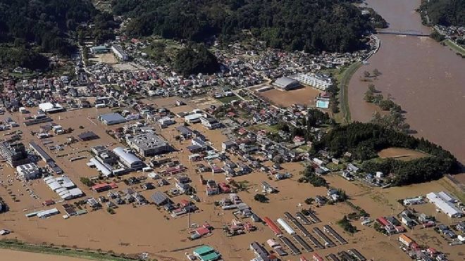 جاپان میں منڈولے طوفان کی تباہ کاریاں