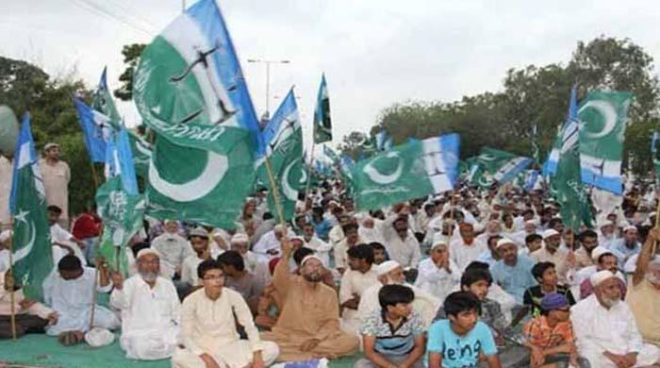 سندھ اسمبلی کے سامنے جماعت اسلامی کا دھرنہ