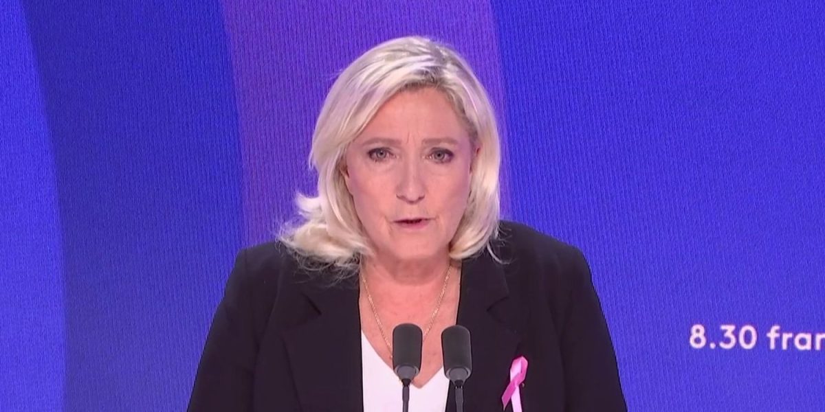 Le Pen Says France Is "Collapsing" as Government Scrambles to Contain Crisis